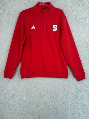 NC State adidas Men’s medium Red Half-Zip long sleeve golf Pullover Stretch